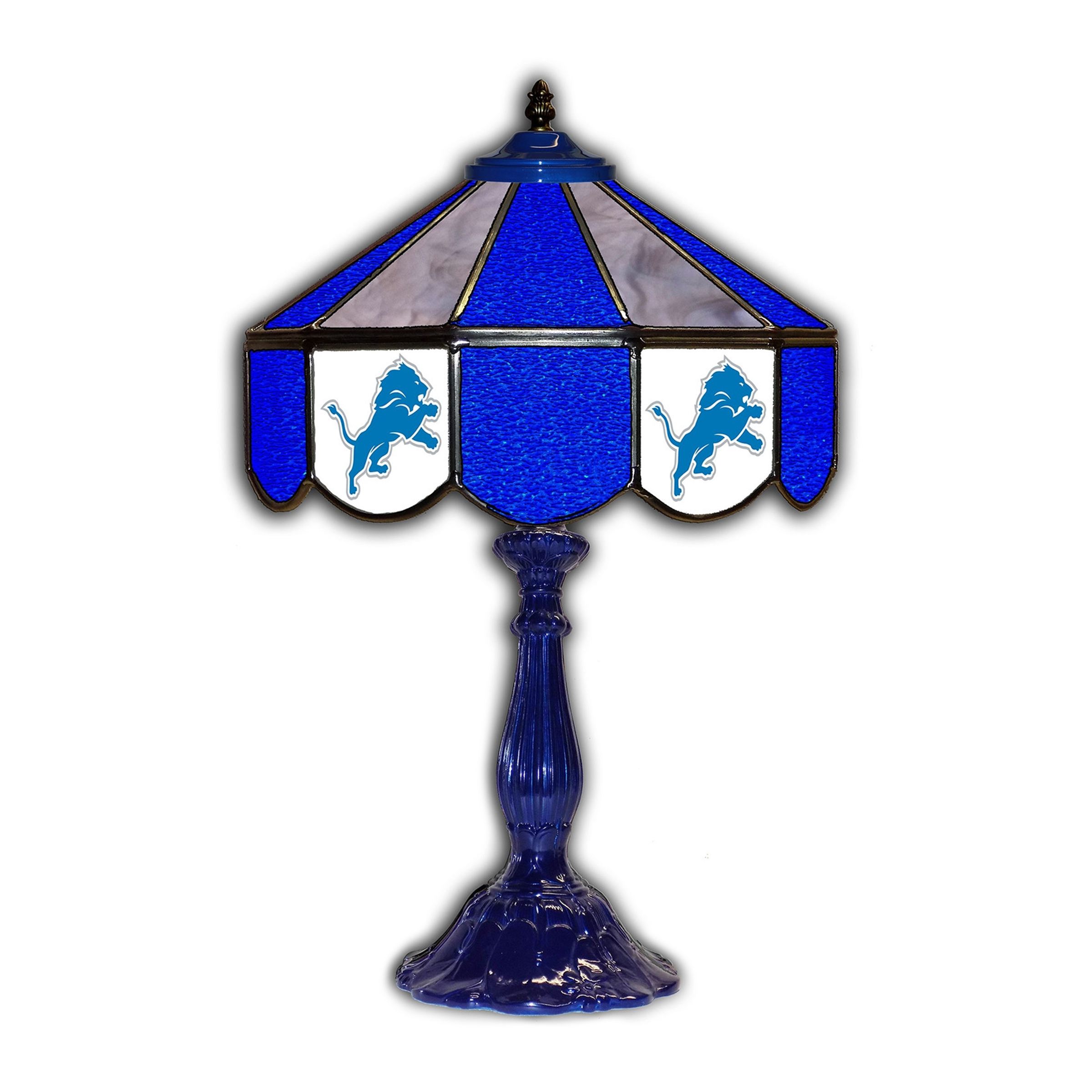 detroit lions tiffany style 21 inch glass table lamp