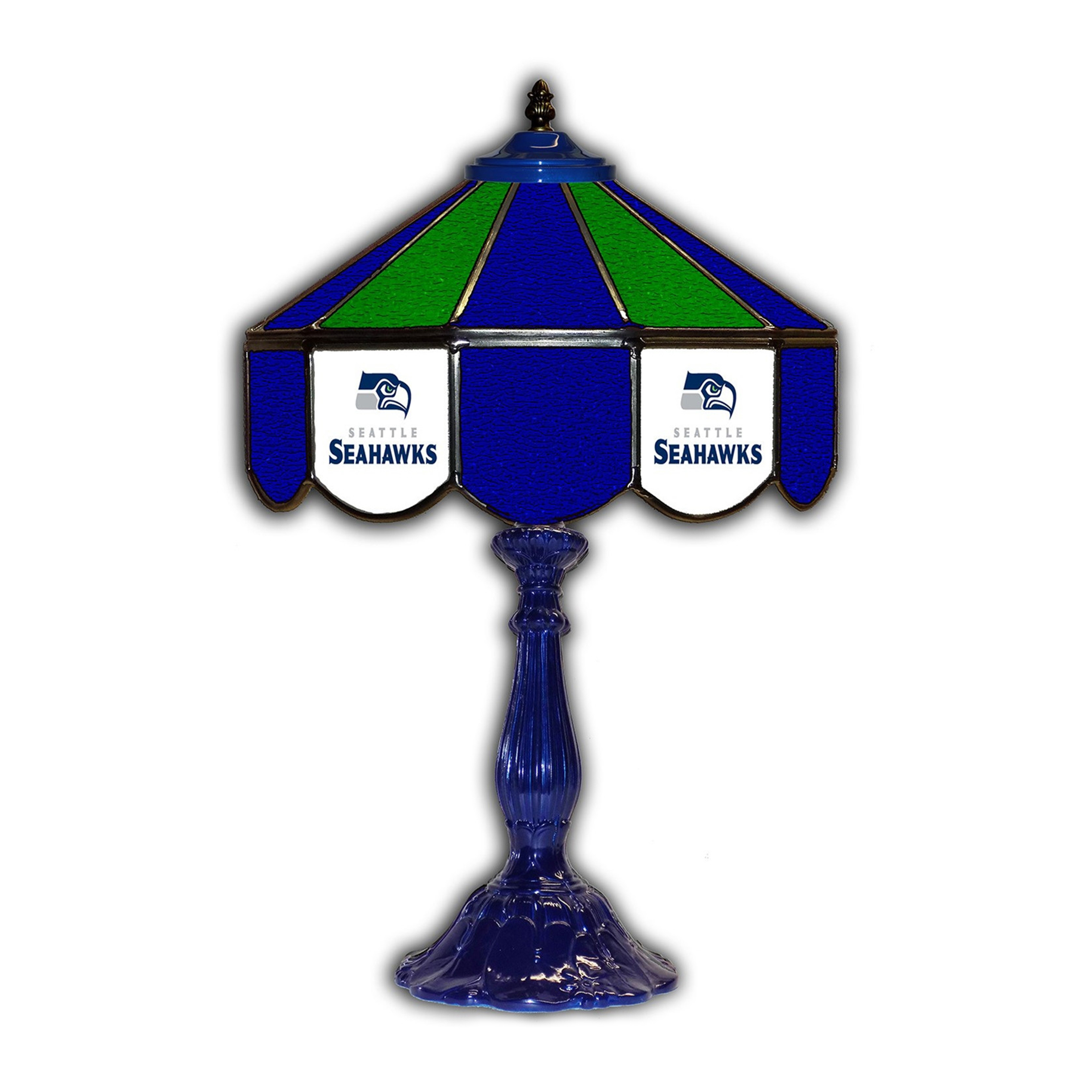 seattle seahawks tiffany style 21 inch glass table lamp