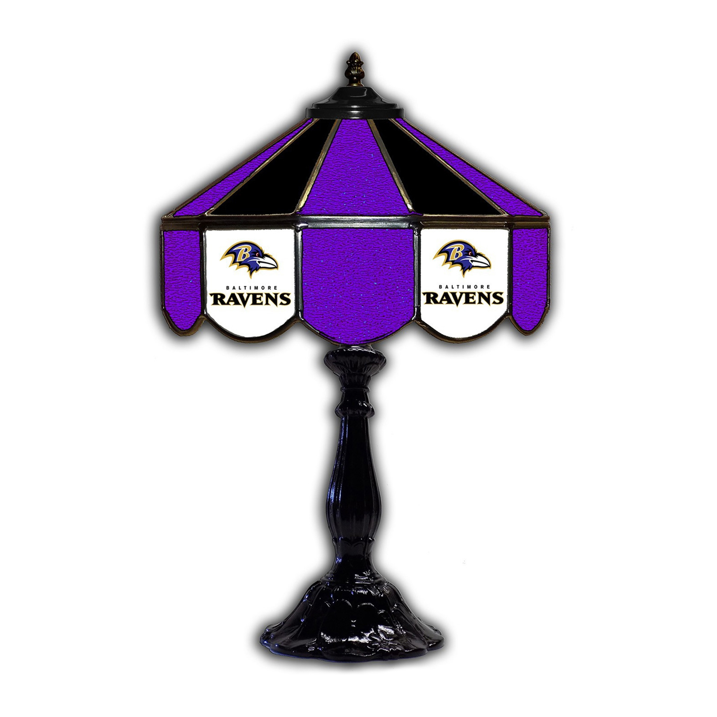 baltimore ravens tiffany style 21 inch glass table lamp