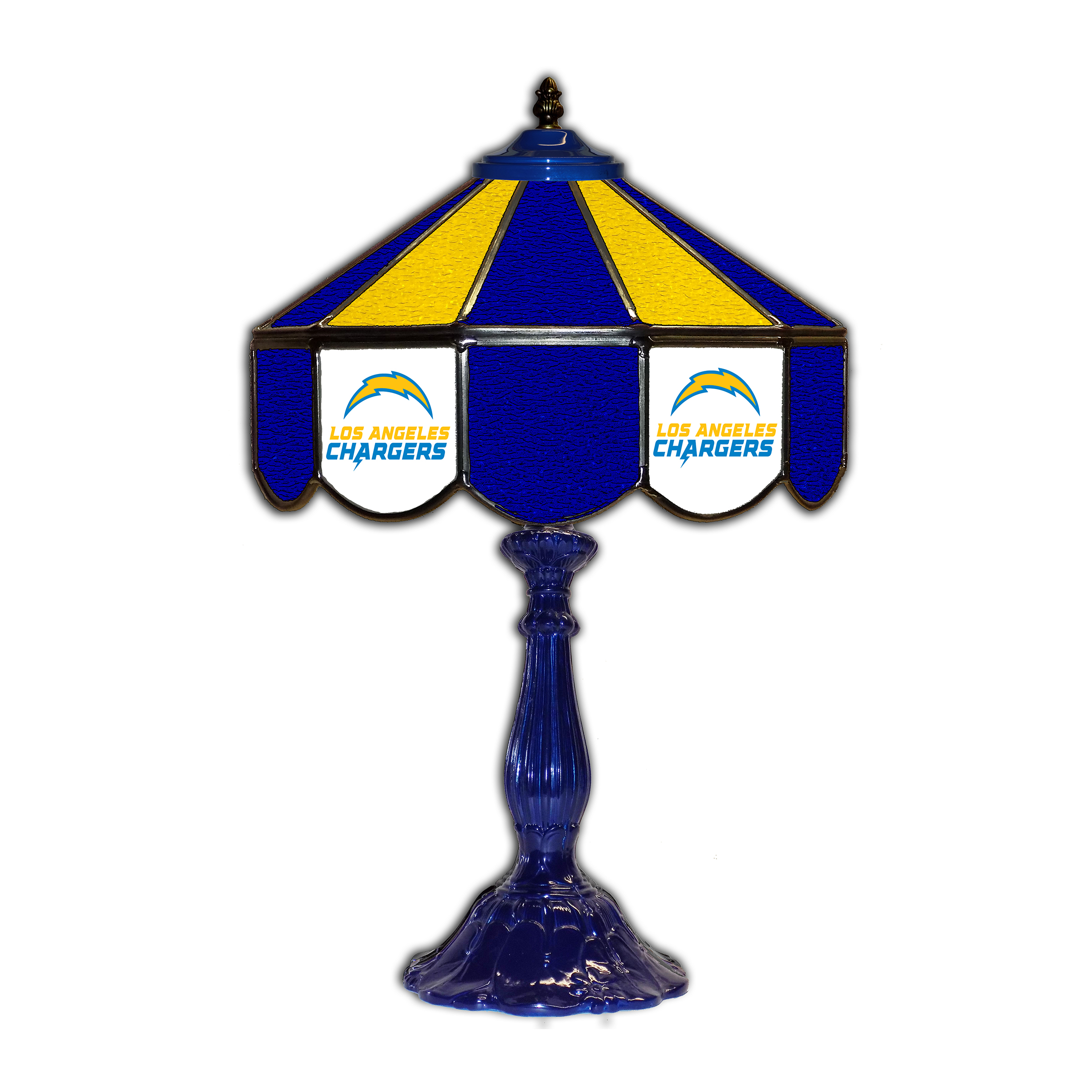 los angeles chargers tiffany style 21 inch glass table lamp
