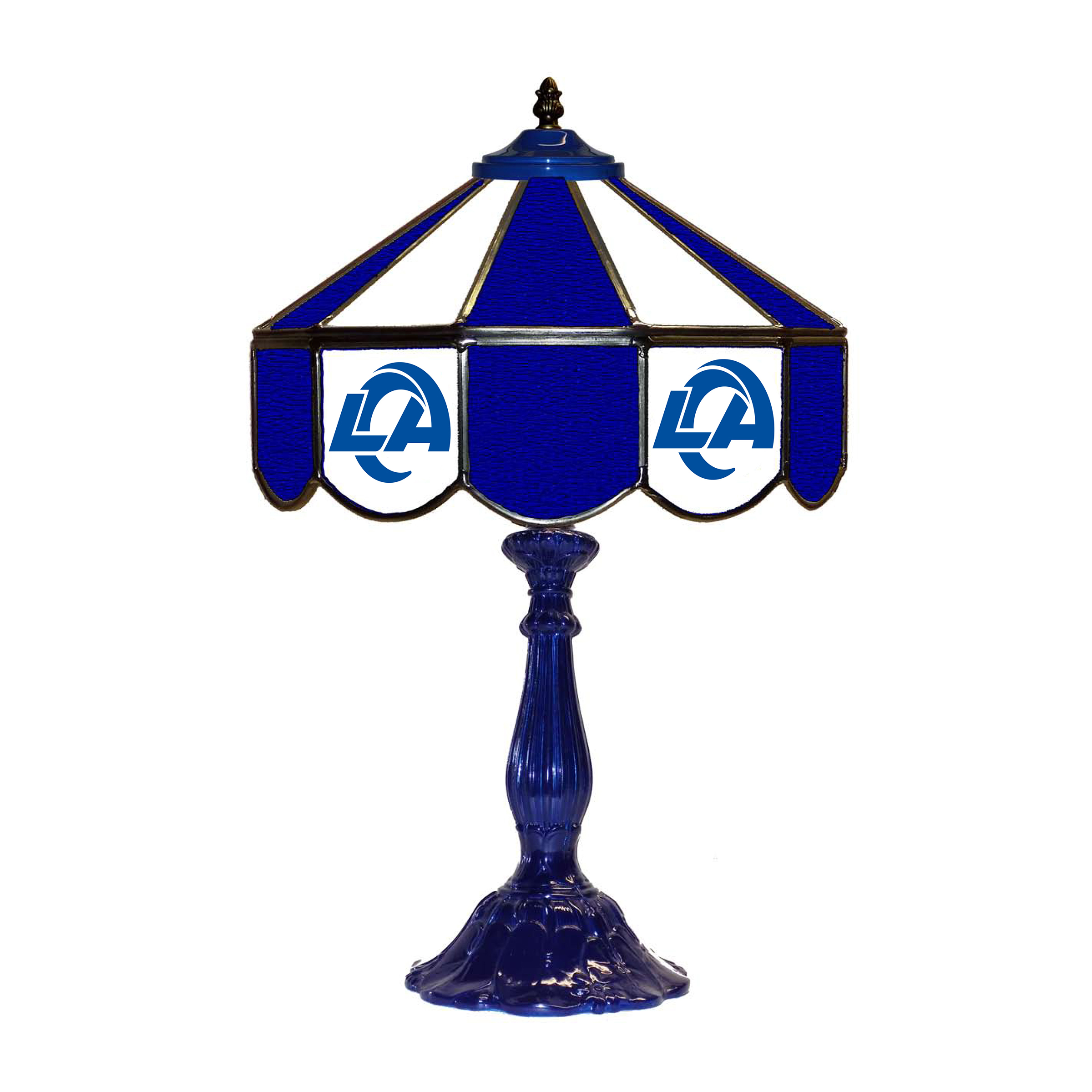 los angeles rams tiffany style 21 inch glass table lamp