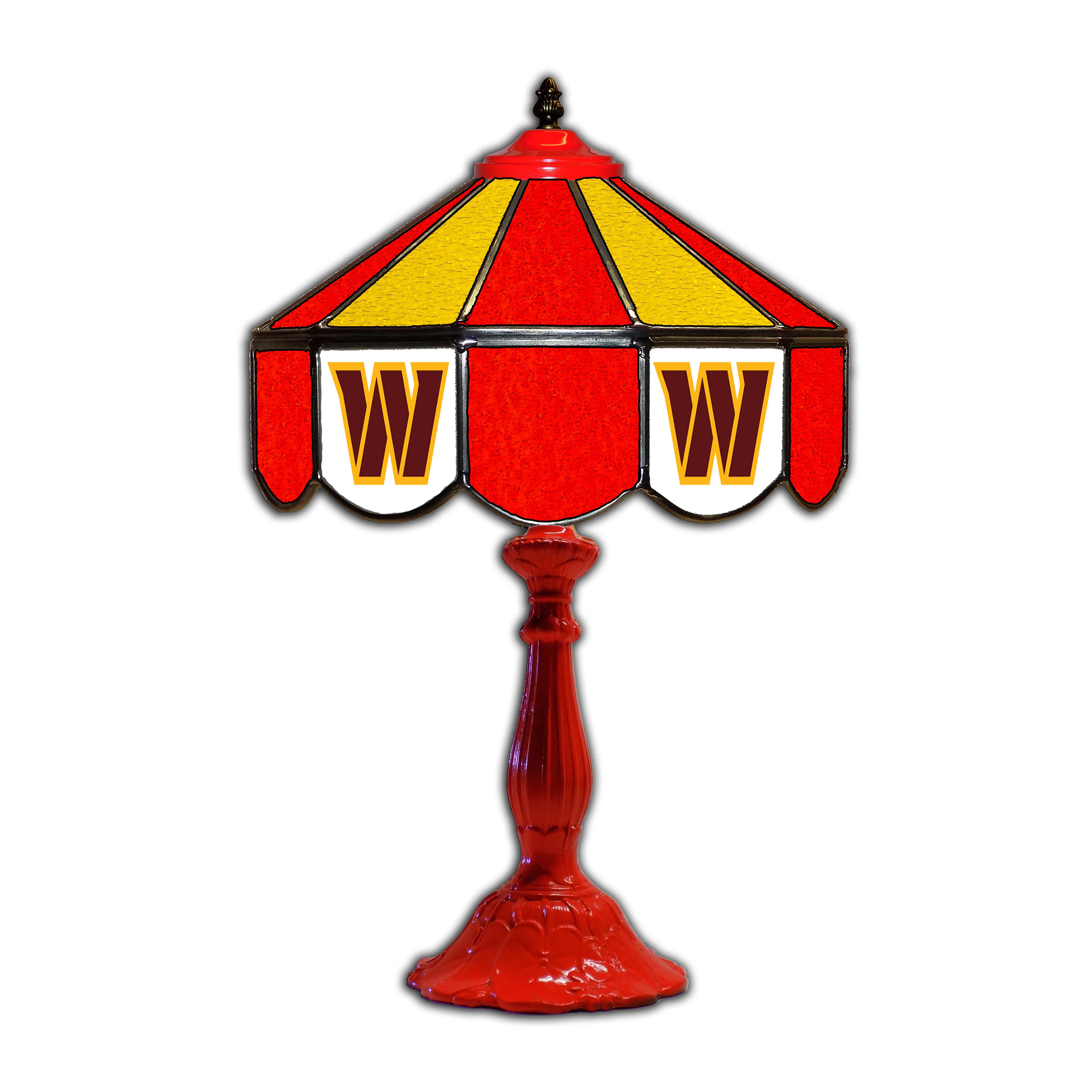 washington commanders tiffany style 21 inch glass table lamp