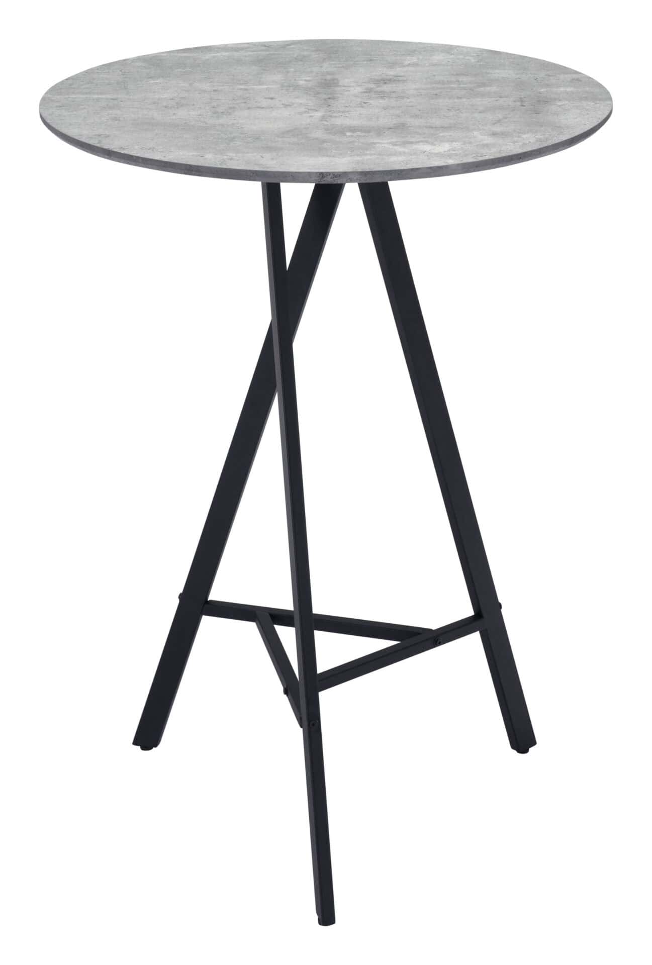 Mid-Century Modern Round Bar Table with Black Steel Legs 5 Mid-Century Modern Round Bar Table with Black Steel Legs - Image 5
