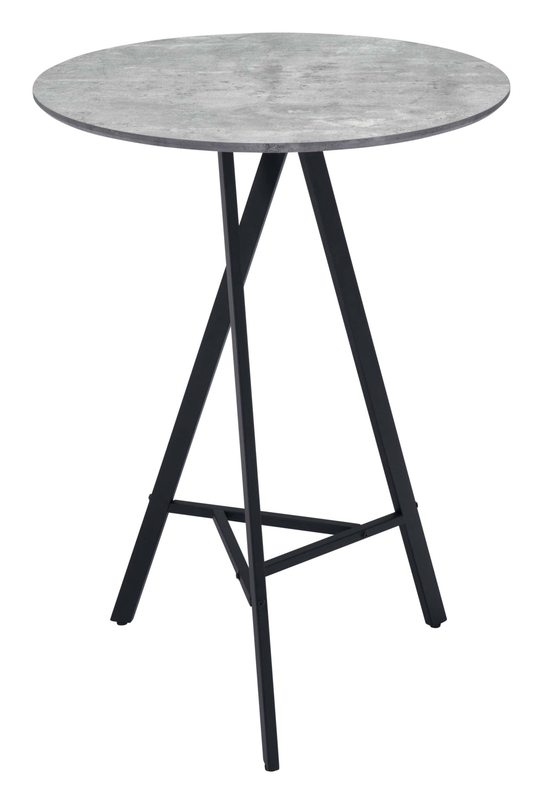 Mid-Century Modern Round Bar Table with Black Steel Legs 15 Mid-Century Modern Round Bar Table with Black Steel Legs