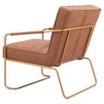 Vintage Brown Faux Leather Accent Chair with Steel Base and Armrests 14 Vintage Brown Faux Leather Accent Chair with Steel Base and Armrests
