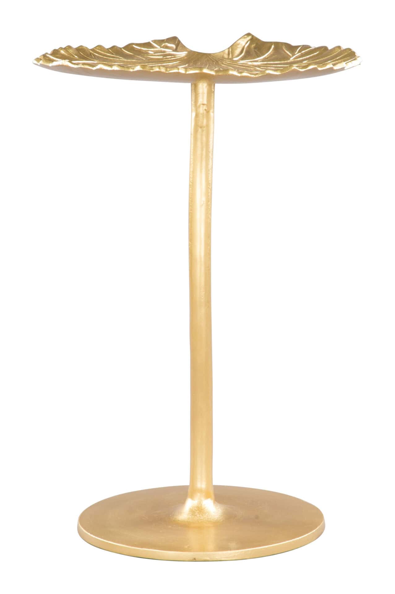 Gold Flower-Inspired Side Table with Curved Base and Textured Top 7 Gold Flower-Inspired Side Table with Curved Base and Textured Top - Image 7