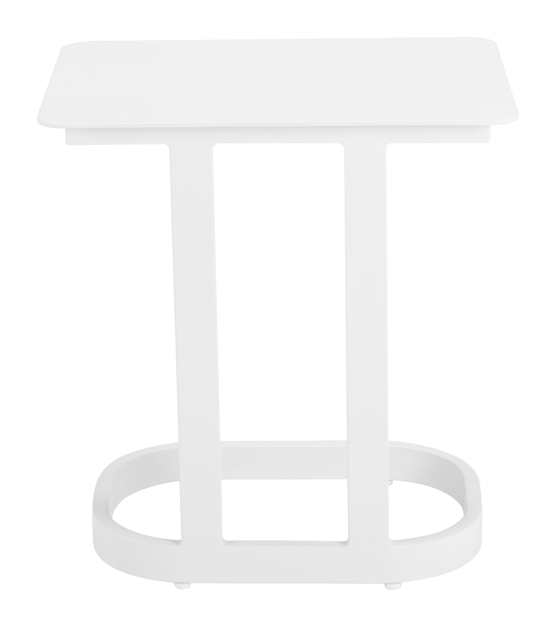 White Aluminum End Table with Faux Wood Top 14 White Aluminum End Table with Faux Wood Top