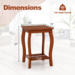 Rustic Walnut 2-Tier End Table with Storage Shelf (Set of 2)