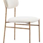 Cream and Gold Dining Chair with Steel Frame and Performance Fabric 17 Cream and Gold Dining Chair with Steel Frame and Performance Fabric