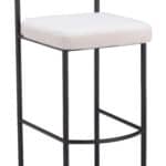 Ivory Teddy Fabric Barstool with Black Steel Frame (Set of 2) 12 Ivory Teddy Fabric Barstool with Black Steel Frame (Set of 2)
