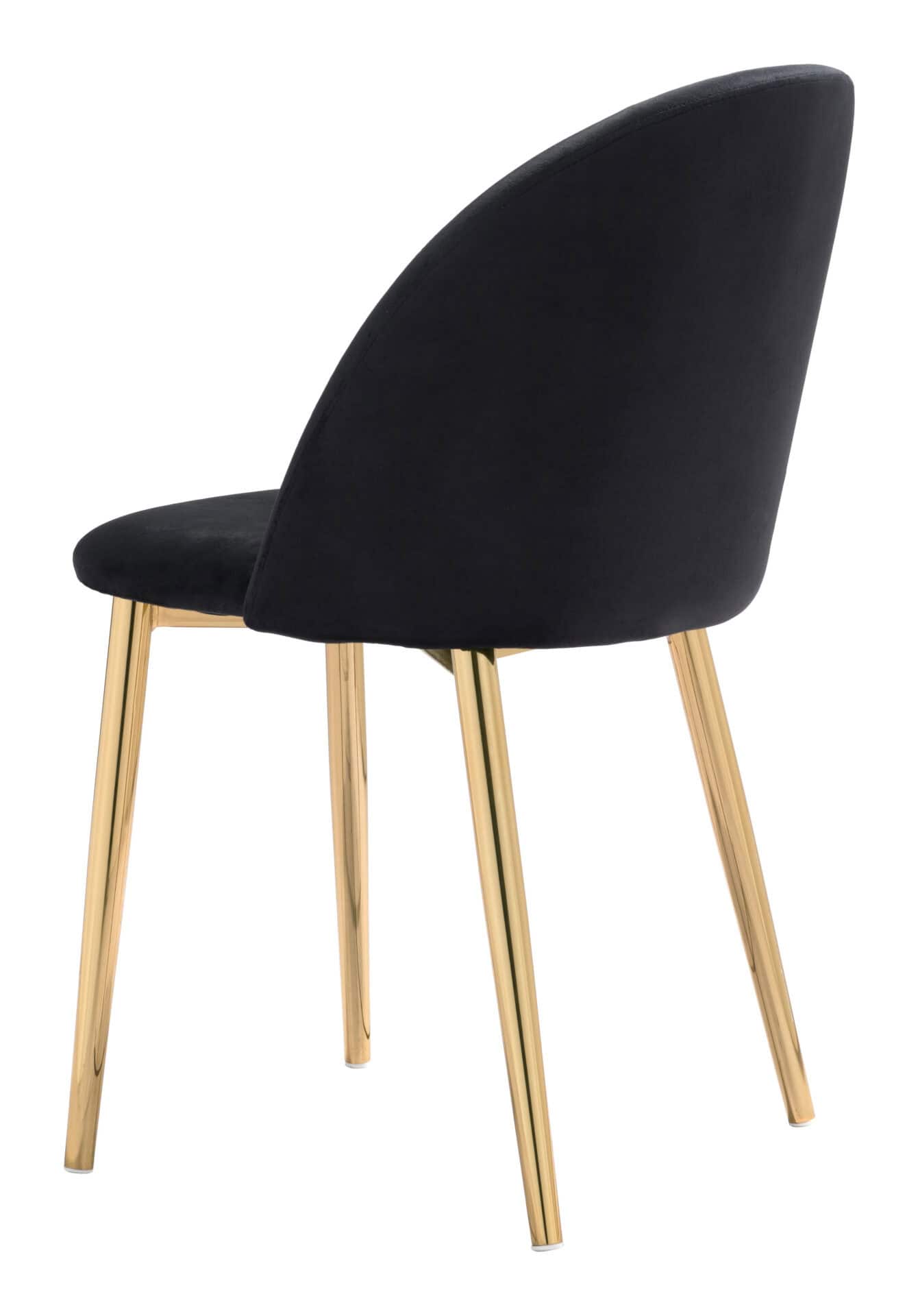 Black & Gold Velvet Dining Chair with Steel Legs (Set of 2) 6 Black & Gold Velvet Dining Chair with Steel Legs (Set of 2) - Image 6