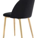 Black & Gold Velvet Dining Chair with Steel Legs (Set of 2) 14 Black & Gold Velvet Dining Chair with Steel Legs (Set of 2)