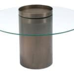 Industrial Round Coffee Table with Tempered Glass and Bronze Finish 11 Industrial Round Coffee Table with Tempered Glass and Bronze Finish