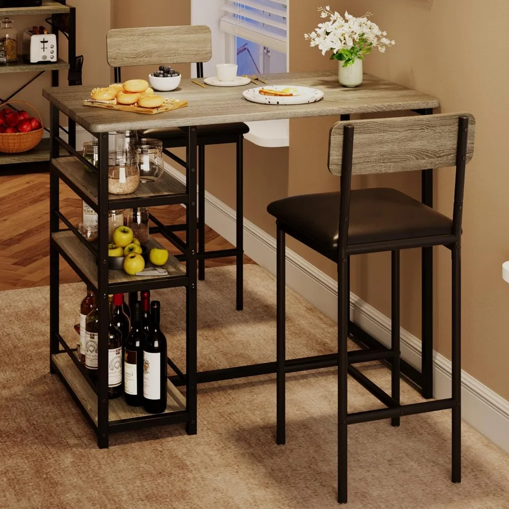 2-Person Counter Height Dining Set with Upholstered Chairs - Cave Supplies