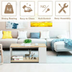 Modern Coffee Table with Storage Shelves for Living Room