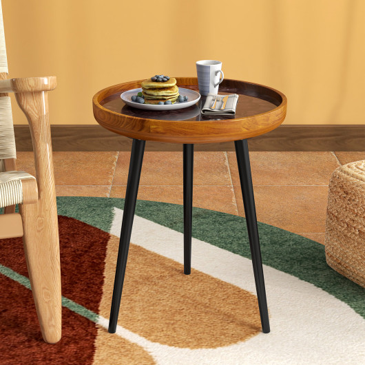 Handmade Round End Table with Sea Shell and Resin Finish 2 Handmade Round End Table with Sea Shell and Resin Finish - Image 2