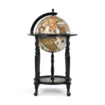 Vintage Globe Bar Cart with Nautical Chart and Rolling Wheels 10 Vintage Globe Bar Cart with Nautical Chart and Rolling Wheels
