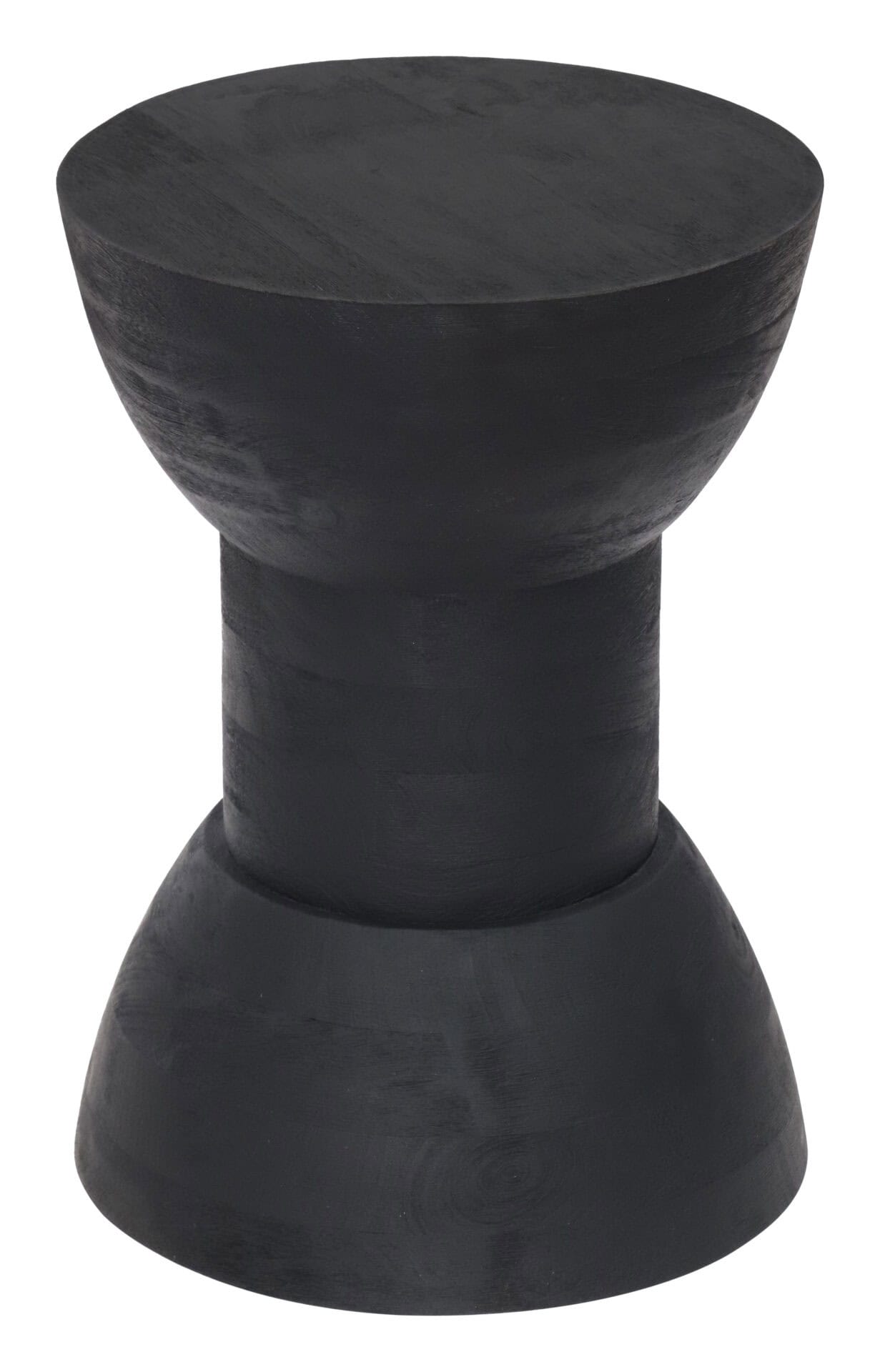 Black Mango Wood Geometric Stool and Side Table 3 Black Mango Wood Geometric Stool and Side Table - Image 3