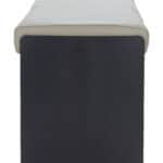 Gray Upholstered Bench with Steel Frame and Faux Leather Seat 7 Gray Upholstered Bench with Steel Frame and Faux Leather Seat