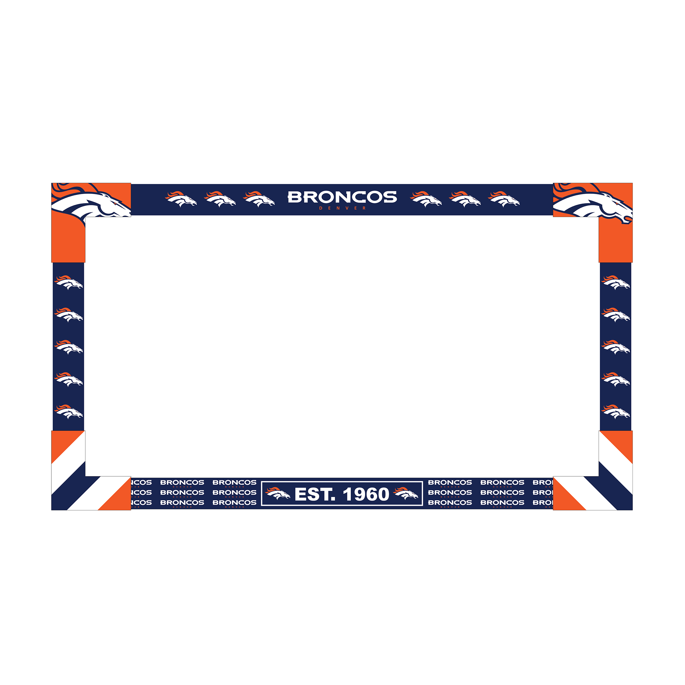 denver broncos 40-50 inch tv frame officially licensed