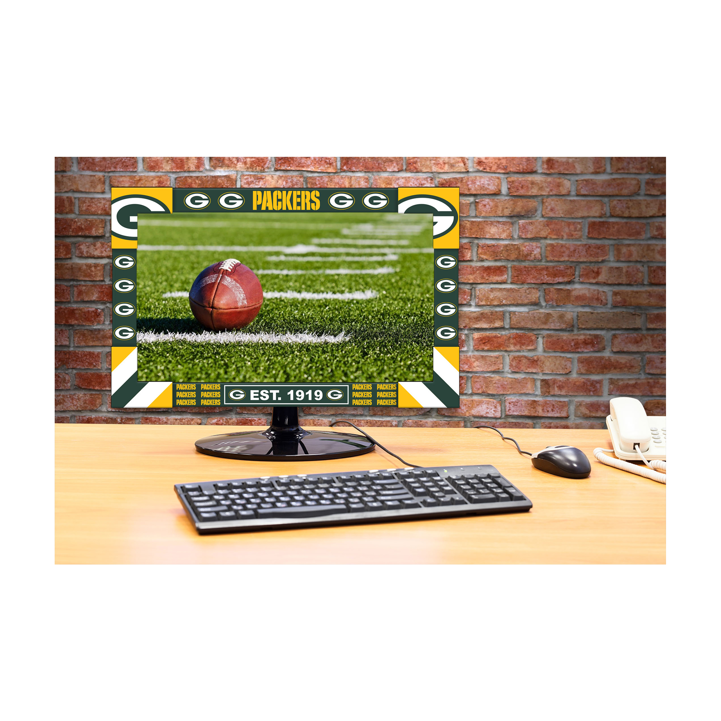 green bay packers adjustable monitor frame 18-30 inch