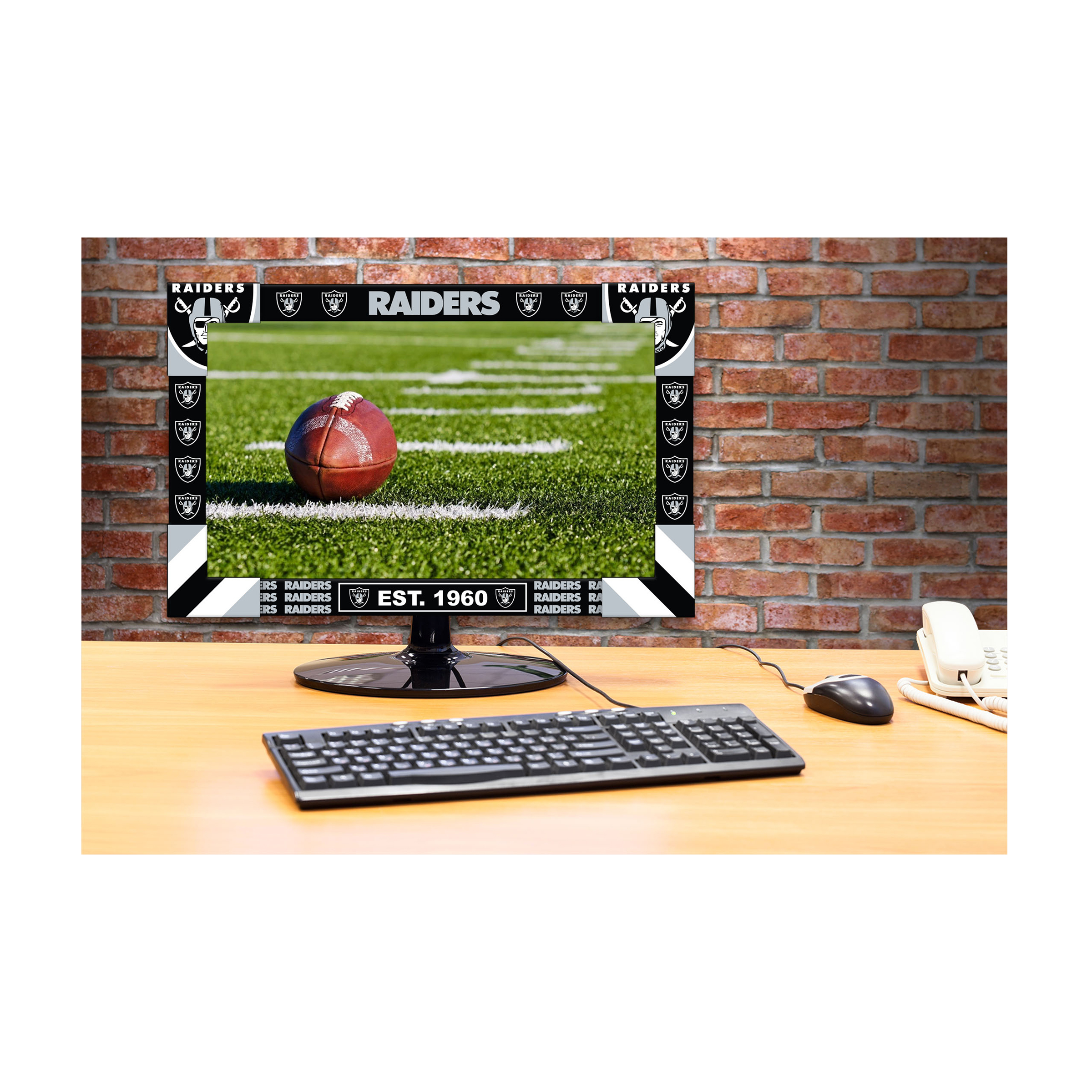 las vegas raiders 18-30 inch adjustable monitor frame