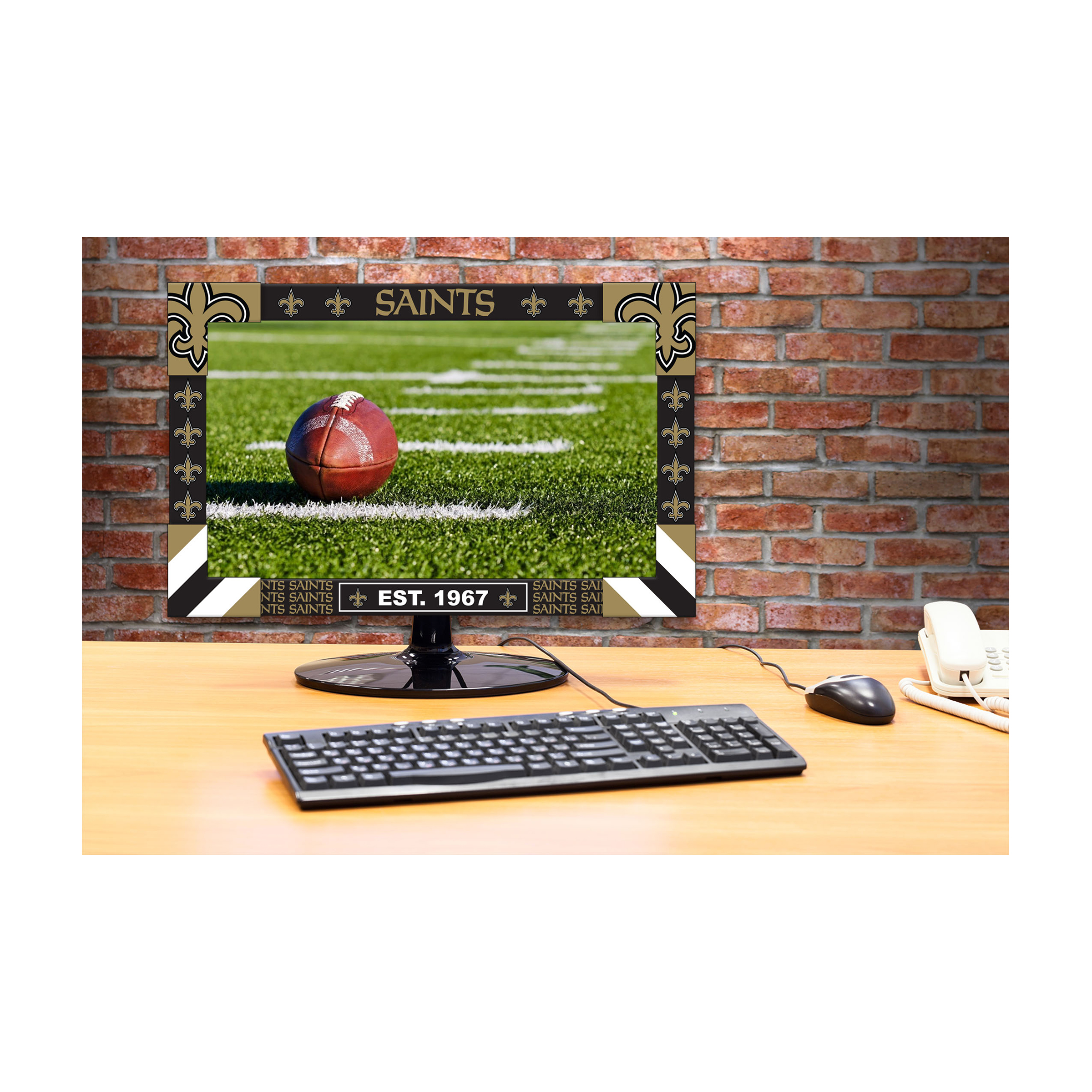 new orleans saints adjustable monitor frame 18 to 30 inch