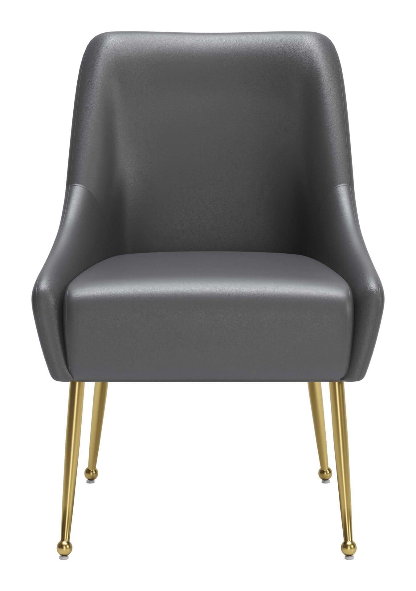 Gray & Gold Upholstered Armchair with Cushion and Metal Legs 5 Gray & Gold Upholstered Armchair with Cushion and Metal Legs - Image 5