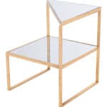 Gold Metal and Mirror Side Table with Bold Modern Design 16 Gold Metal and Mirror Side Table with Bold Modern Design