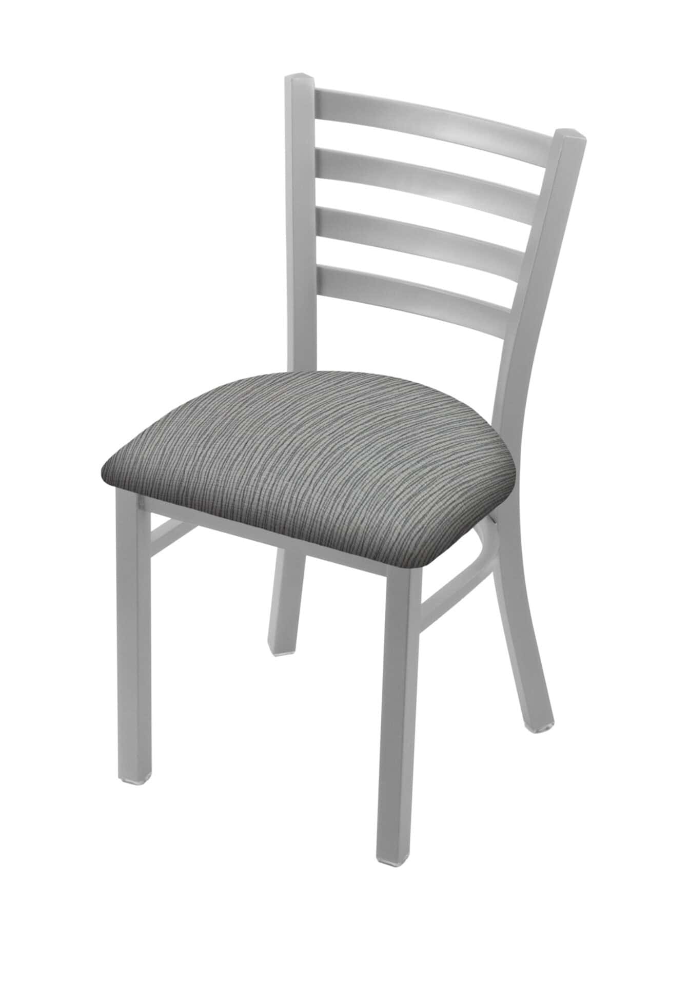 18-Inch Ladder Back Chair with Steel Frame, Anodized Nickel Finish, and Graph Alpine Seat 1 18-Inch Ladder Back Chair with Steel Frame, Anodized Nickel Finish, and Graph Alpine Seat