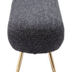 Velvet Black Bench with Steel Legs, Modern Design, Seats 2 7 Velvet Black Bench with Steel Legs, Modern Design, Seats 2