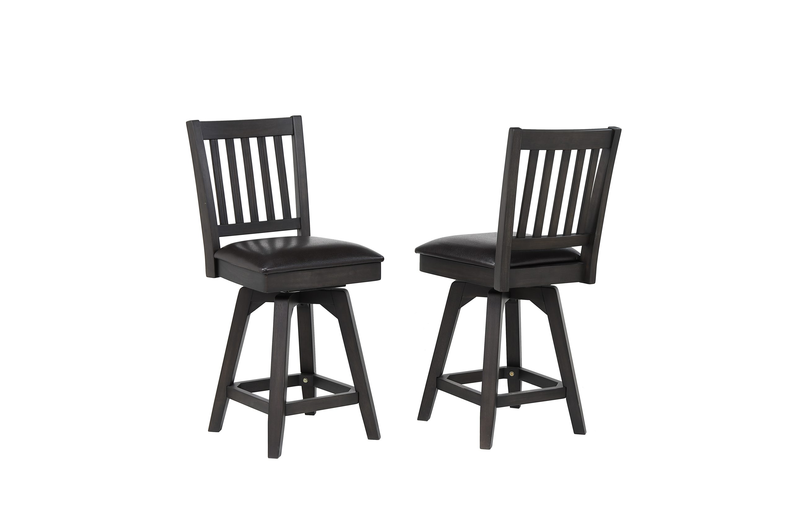 ashford 24-inch slat back swivel counter stool with vinyl seat (pack of 2)