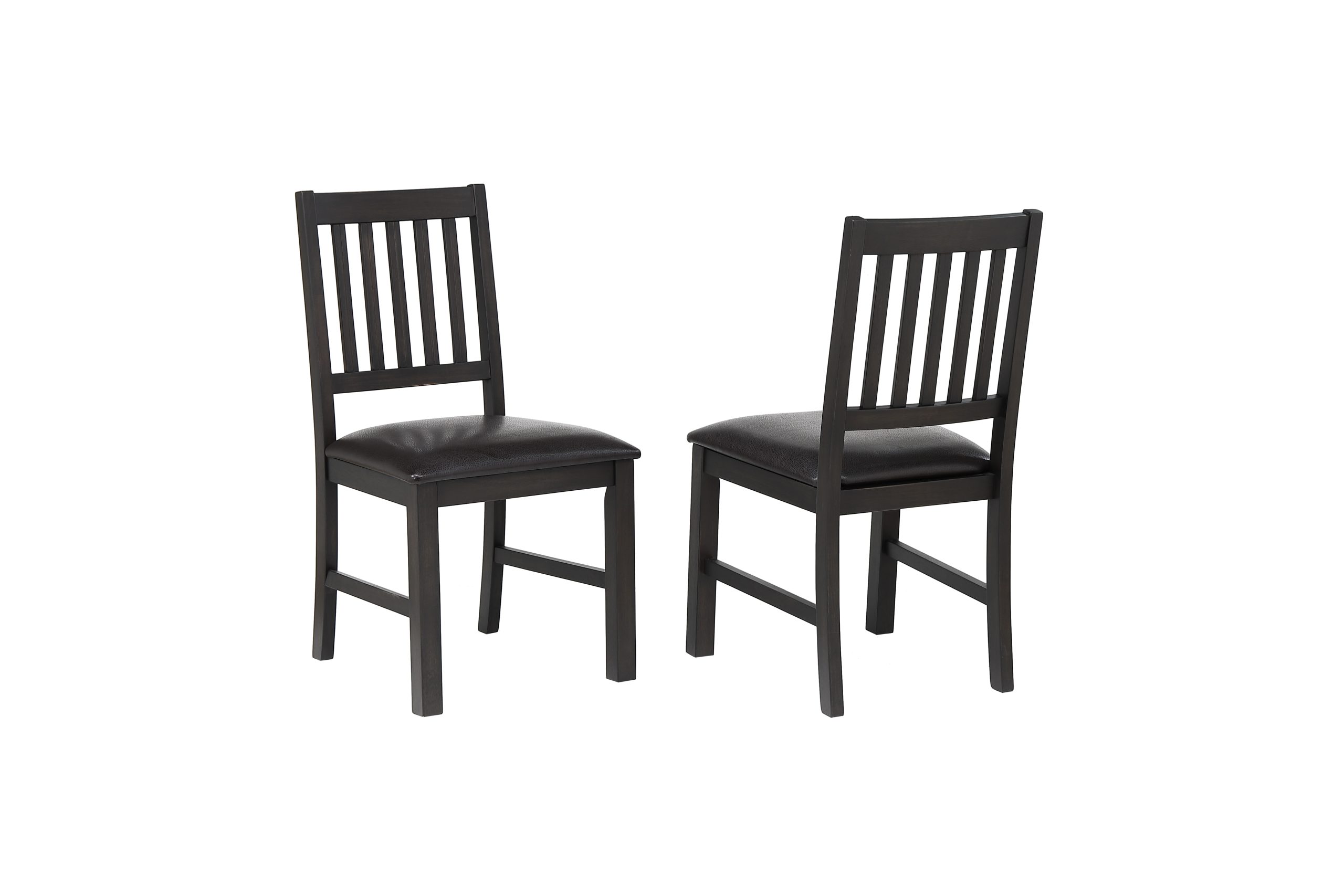 ashford slat dining chair with brown seat (pack of 2)