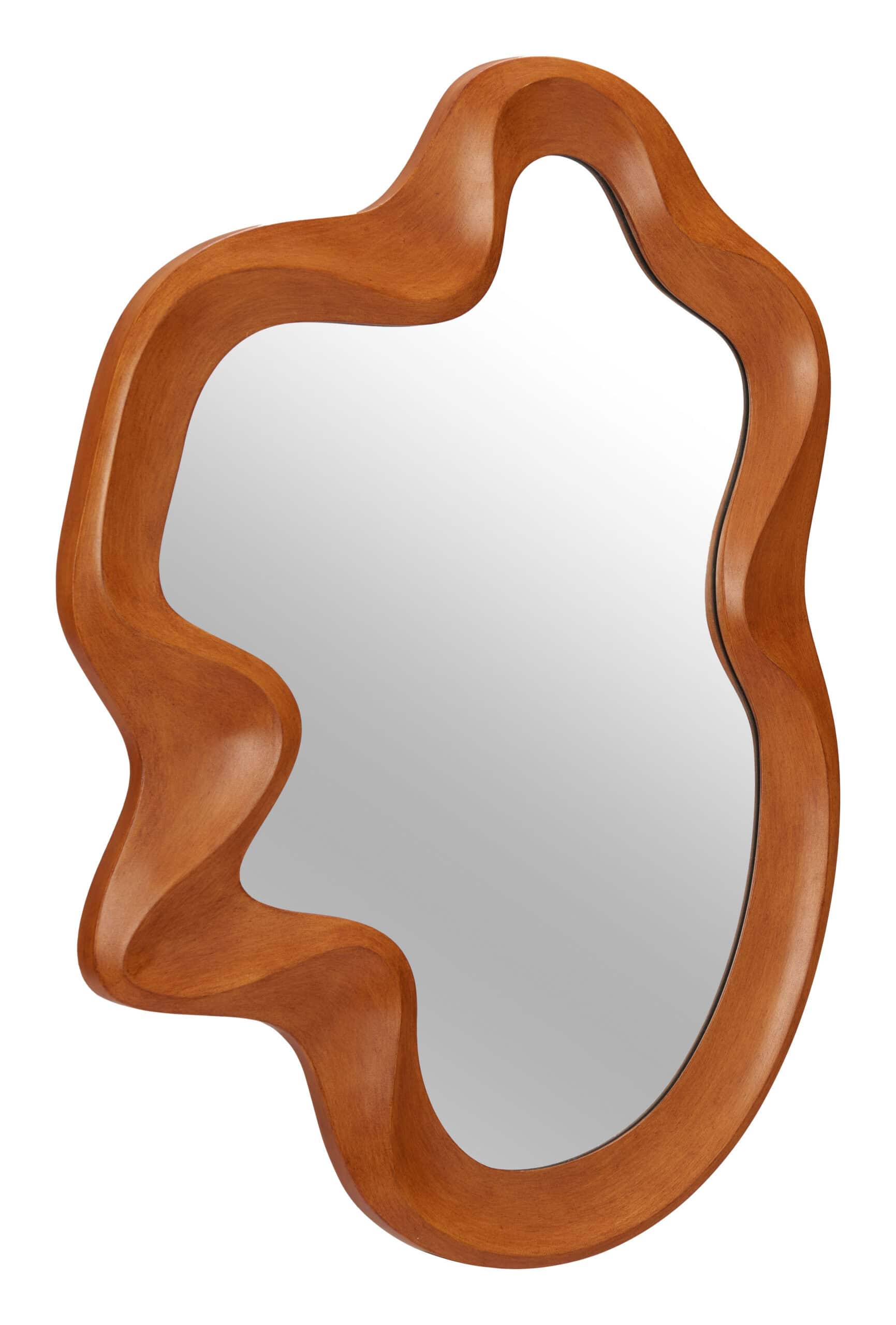 Natural Wood Frame Mirror with Organic Shape and Modern Design 5 Natural Wood Frame Mirror with Organic Shape and Modern Design