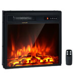 18 Inch Freestanding or Recessed Electric Fireplace Heater 1500W