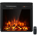 18 Inch Freestanding or Recessed Electric Fireplace Heater 1500W