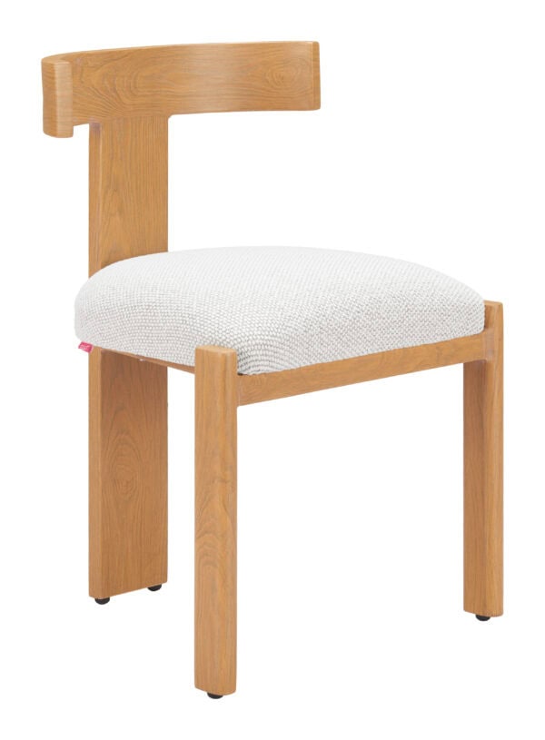 Modern Weather Resistant Dining Chair Natural Beige Aluminum Frame