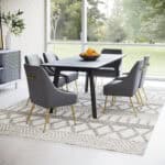 Gray & Gold Upholstered Armchair with Cushion and Metal Legs 11 Gray & Gold Upholstered Armchair with Cushion and Metal Legs