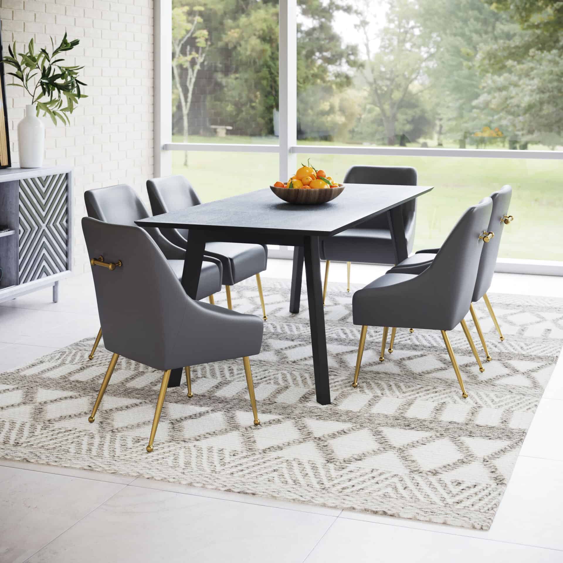 Gray & Gold Upholstered Armchair with Cushion and Metal Legs 2 Gray & Gold Upholstered Armchair with Cushion and Metal Legs - Image 2