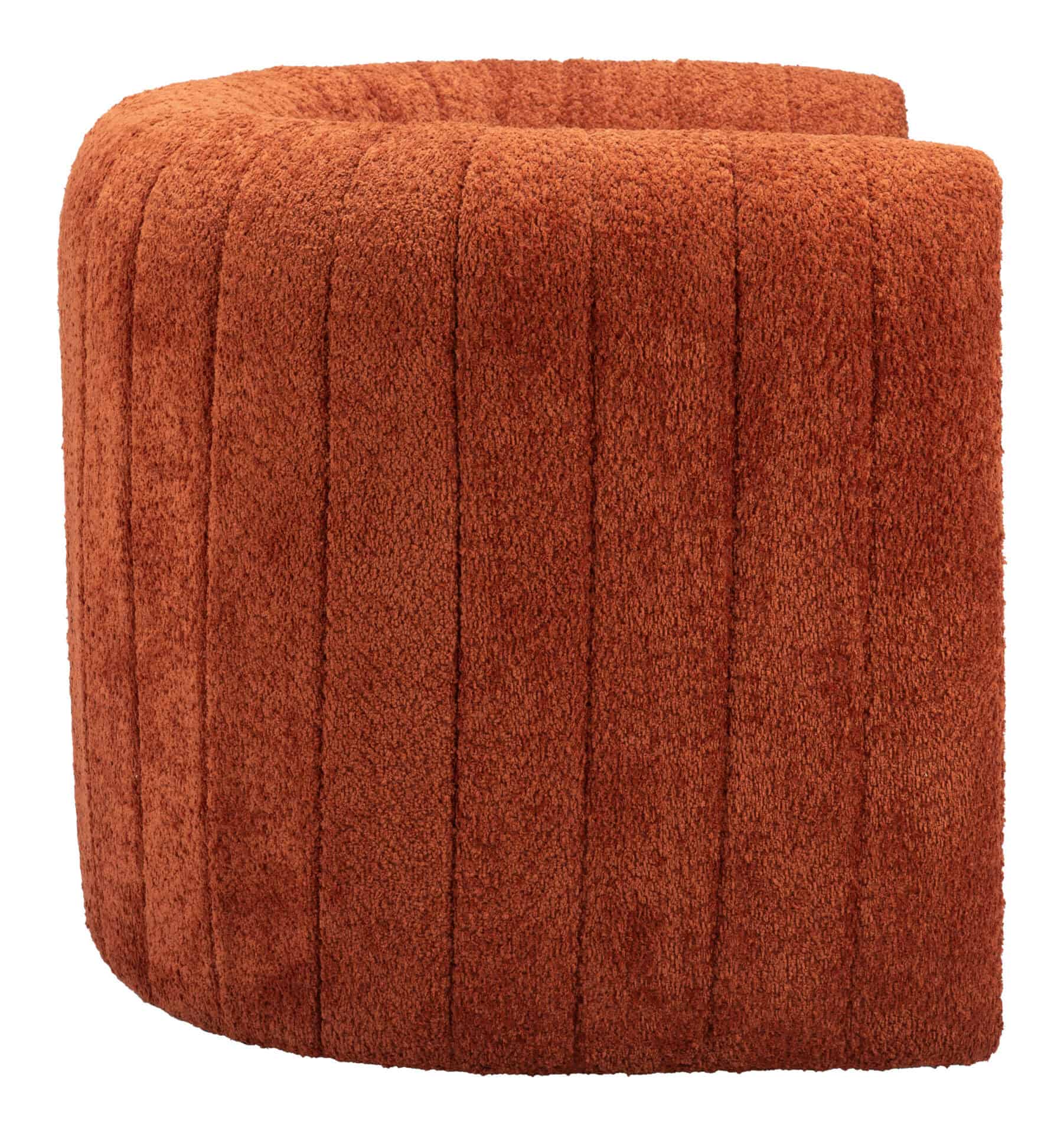 Burnt Orange Sherpa Accent Chair with Steel Frame and Armrests 2 Burnt Orange Sherpa Accent Chair with Steel Frame and Armrests - Image 2