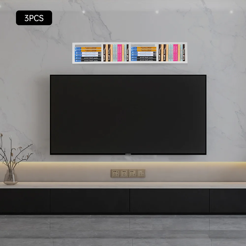 Wall Mounted CD Storage Rack, Iron Media Organizer Shelf - Cave Supplies