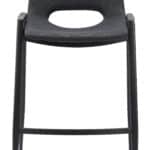 Black Mid-Century Modern Counter Stool with Faux Leather (Set of 2)