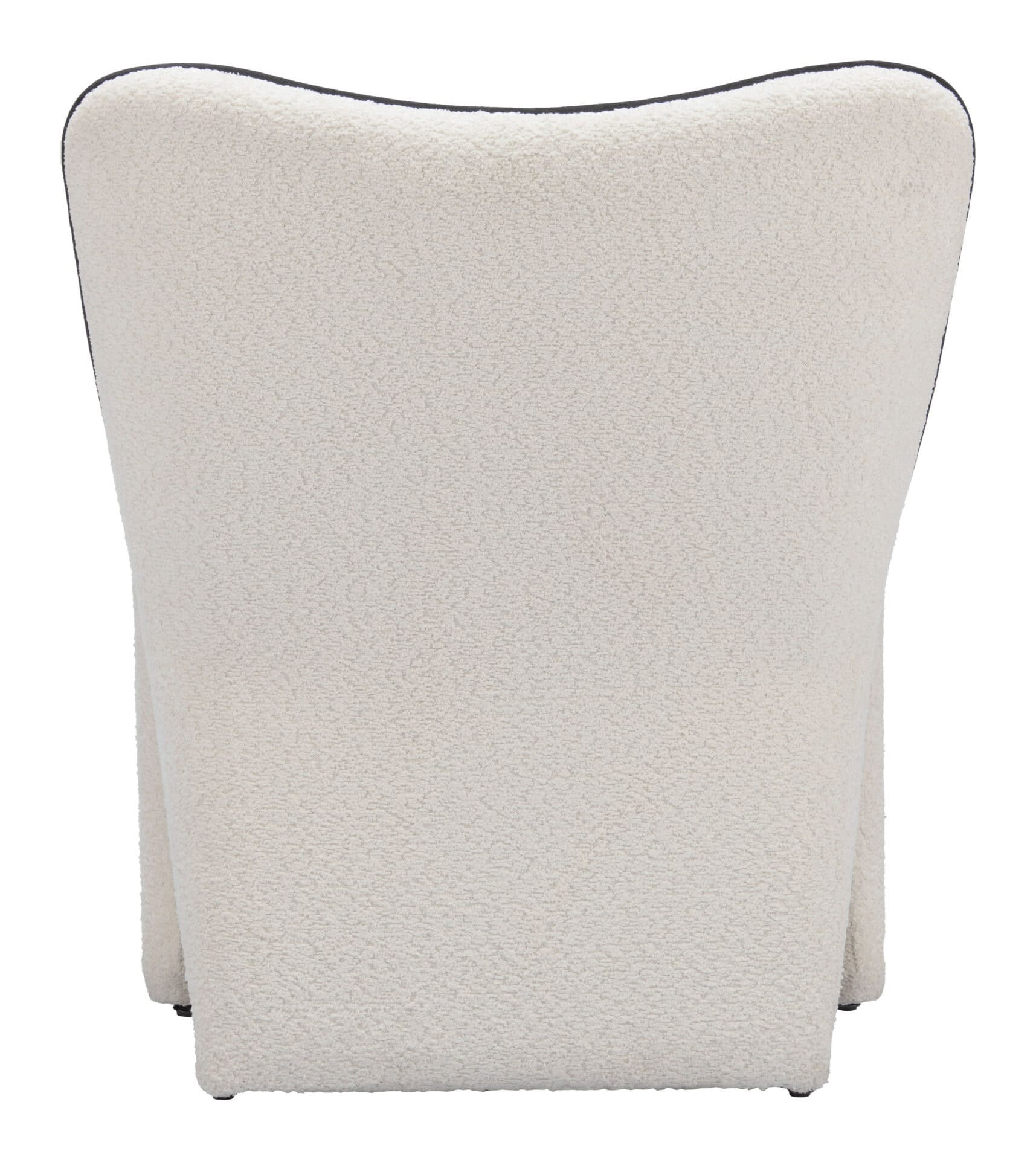 Ivory Accent Chair with Steel Frame and Boucle-Like Fabric 4 Ivory Accent Chair with Steel Frame and Boucle-Like Fabric - Image 4