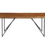Live Edge Solid Acacia Wood Dining Table Light Walnut Rustic