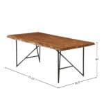 Live Edge Solid Acacia Wood Dining Table Light Walnut Rustic