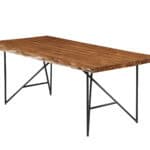 Live Edge Solid Acacia Wood Dining Table Light Walnut Rustic
