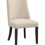 Cream Upholstered Dining Chairs with Black Legs Rustic Style (Set of 2)