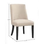 Cream Upholstered Dining Chairs with Black Legs Rustic Style (Set of 2)