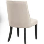 Cream Upholstered Dining Chairs with Black Legs Rustic Style (Set of 2)