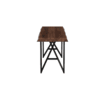 Light Walnut Acacia Wood Bench with Metal Legs Rustic Style
